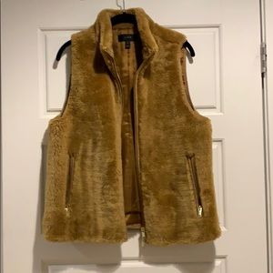 J Crew Faux Fur Vest Size M